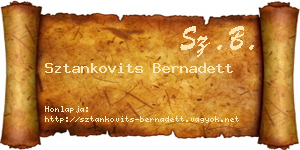 Sztankovits Bernadett névjegykártya